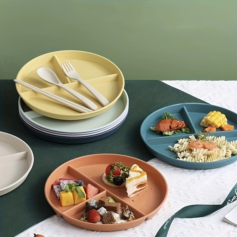 Acheter Assiette rectangulaire 3 compartiments en PP de qualité  alimentaire, lavable au lave-vaisselle, pour adultes et enfants, petit  déjeuner, collation, repas de légumes, plat de service alimentaire,  fournitures de cuisine