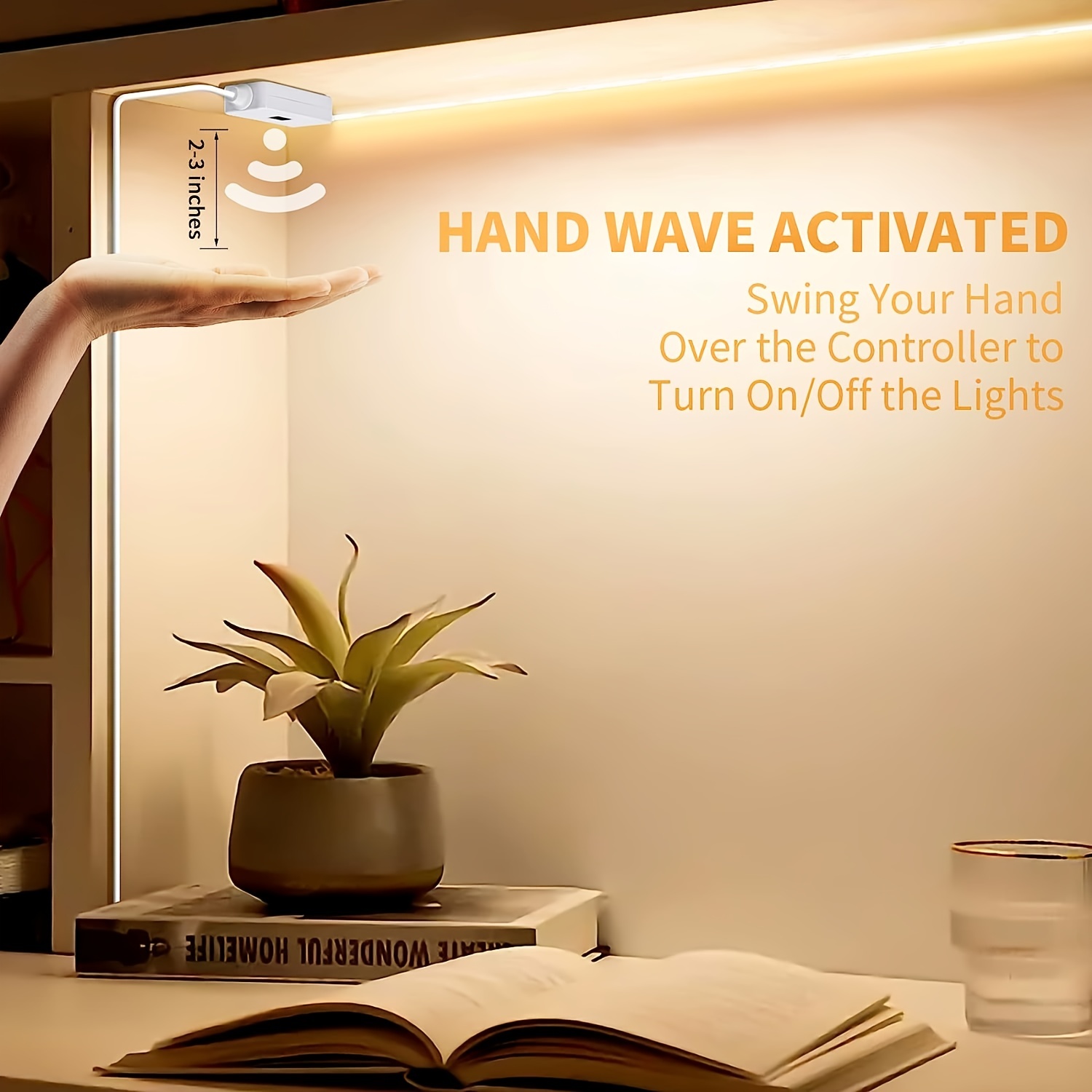 1pc Tira Luz Led Inteligente Sensor Movimiento Barrido Mano - Temu