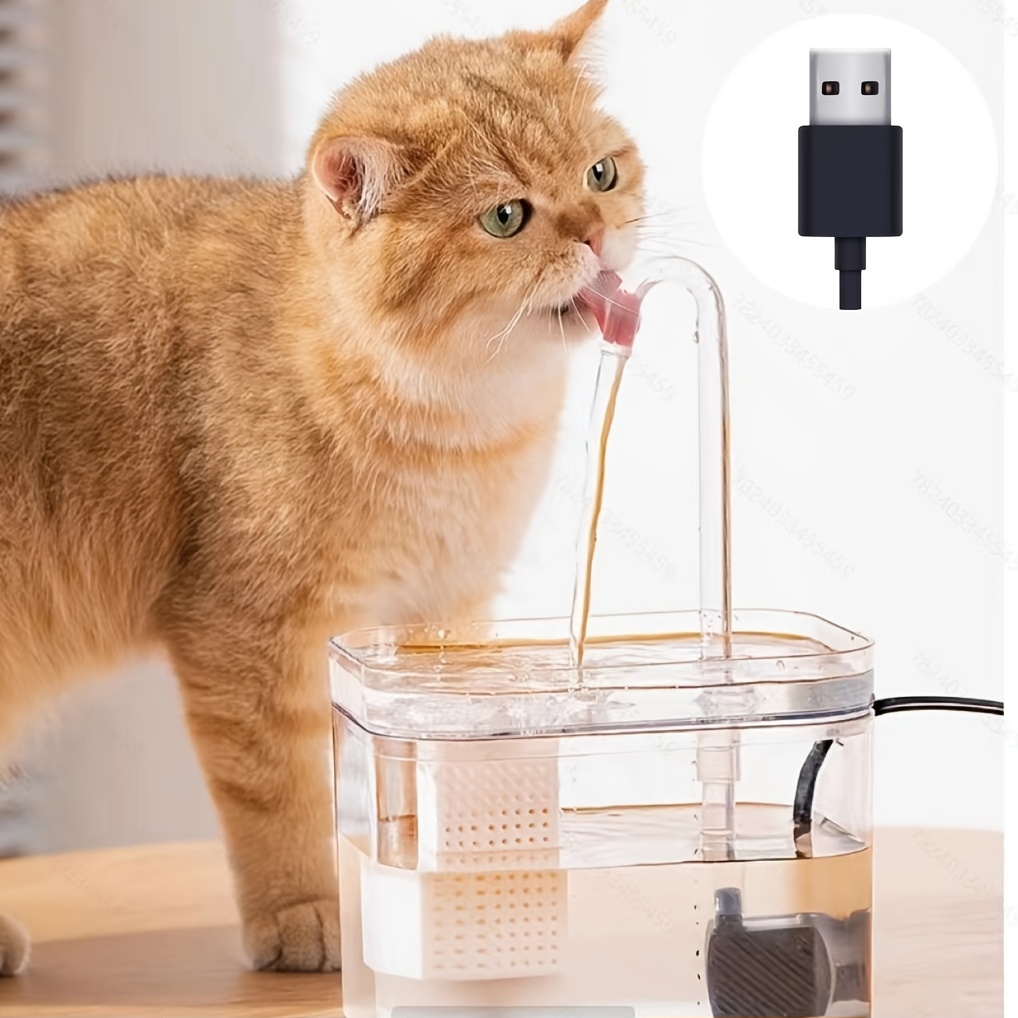 Haustier Wasserspender Pumpe USB Wiederaufladbare LED Licht Katze