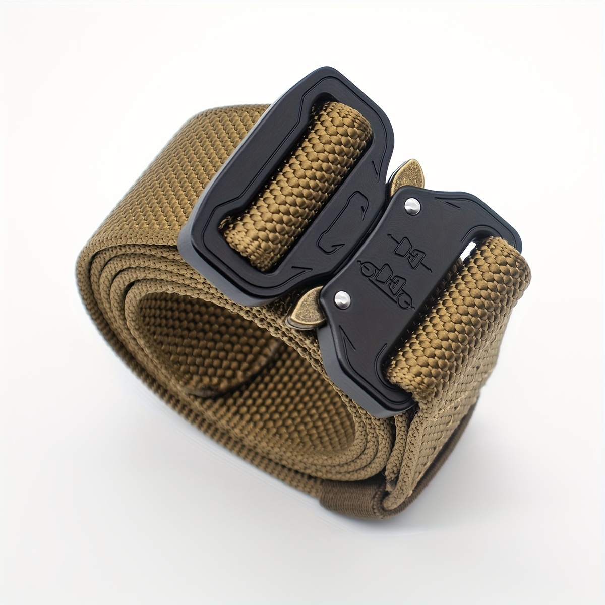 Comprar Cinturón táctico de 1,5 pulgadas para hombre, cinturón de trabajo  de nailon trenzado, hebilla de Metal de liberación rápida resistente, 1 ud.
