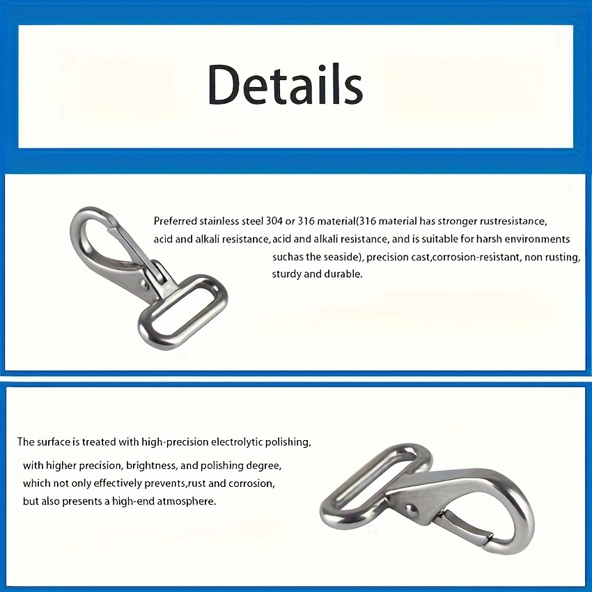 Large Spring Snap Hook Carabiner 304 Stainless Steel Snap - Temu Canada