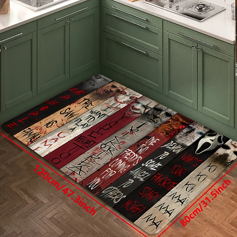 Soft Oil proof Kitchen Rug Halloween Ghost Waterproof Non - Temu