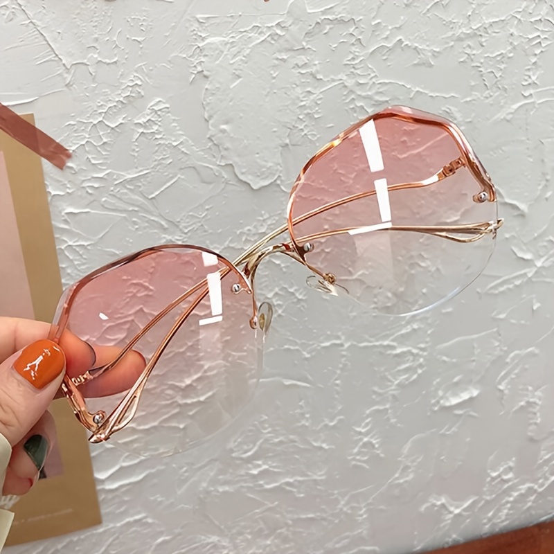 Gafas Sol Irregulares Redondas Mujeres Diseñador Degradado - Temu