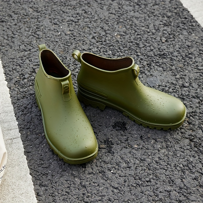 Women's Waterproof Medium Tube Rain Boots Solid Non slip Outdoor Rain Boots