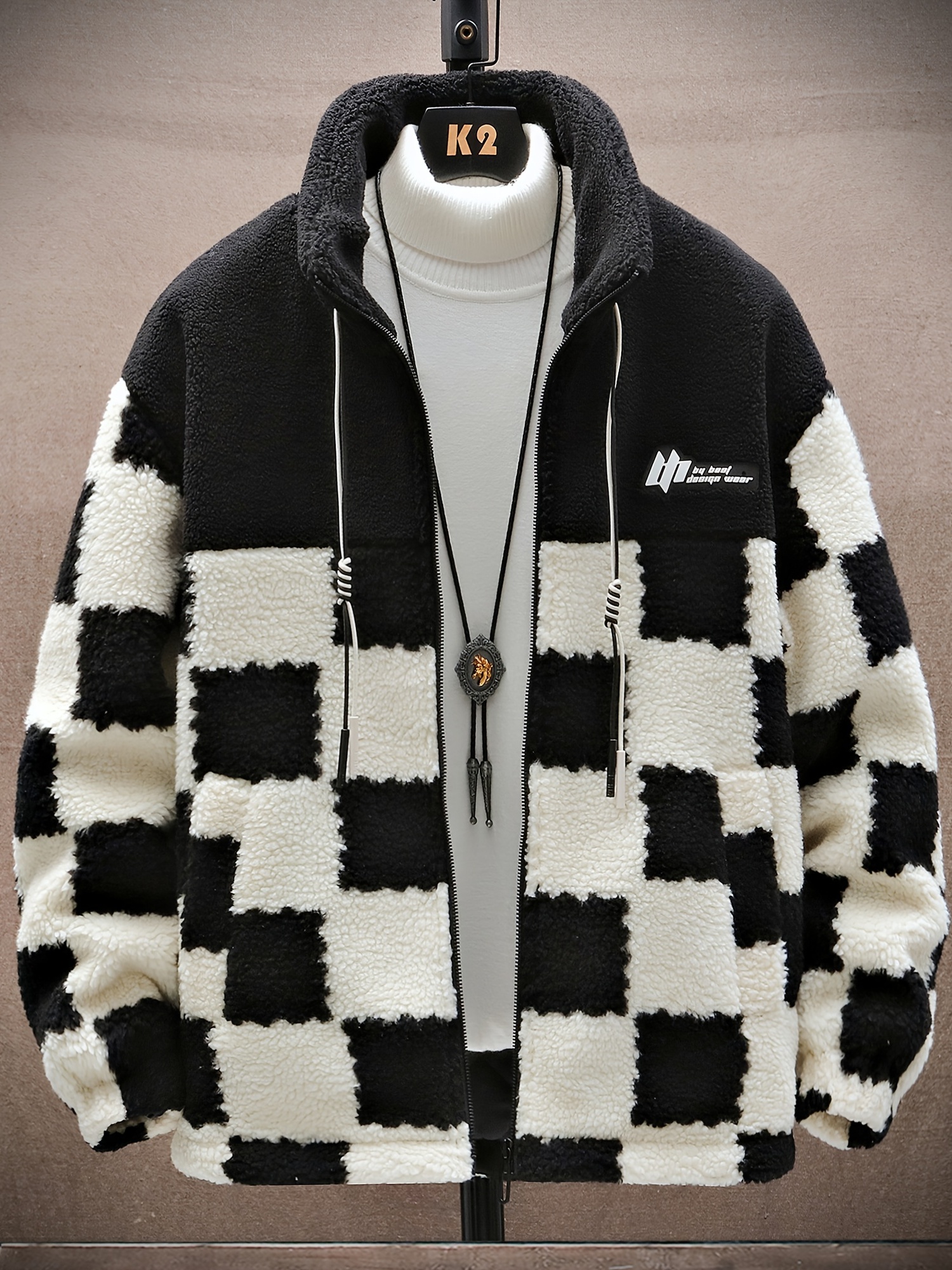 Winter Jacket Unisex | Plaid Lambswool Coat | Polar Fleece Jacket
