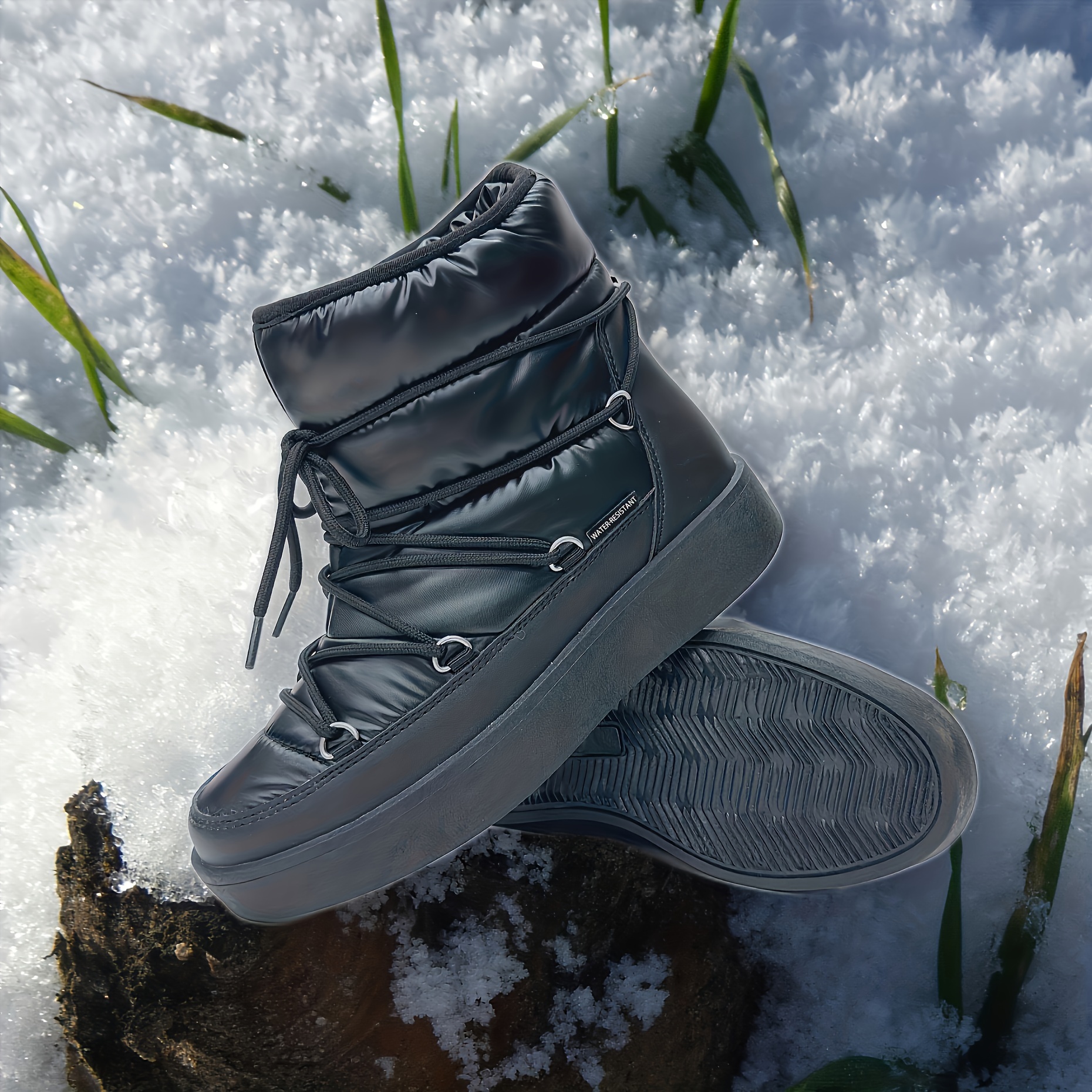 Botas Mujer Invierno Rebajas Botas Botas cálidas a de agua Mantenga las  mujeres Zapatos de nieve con punta Más botas planas con cordones de  terciopelo