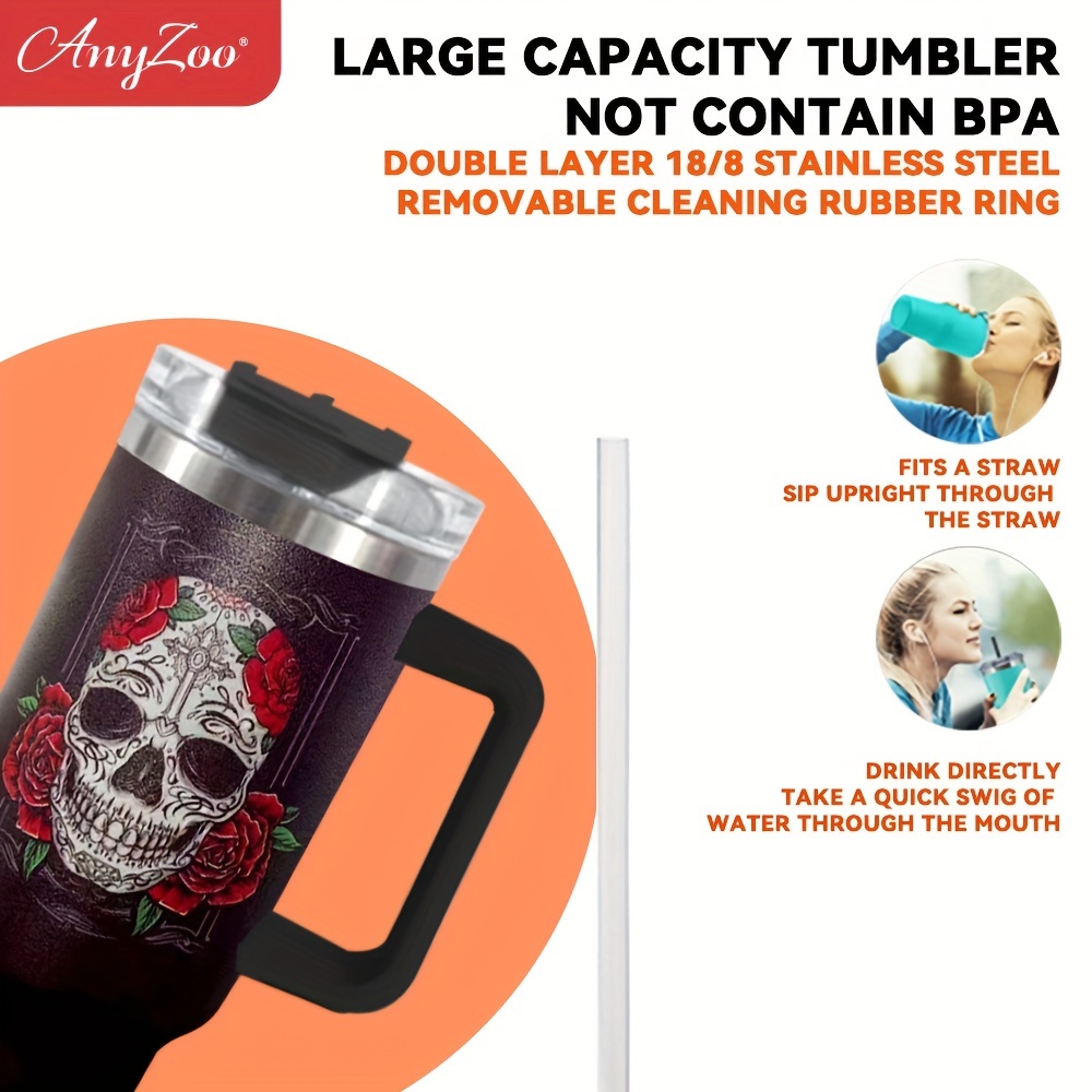 40oz Halloween with Scary Pumpkin Tumbler, Straw & Handle - Perfect for  Car, Home & Office Use - Birthday Gift Idea! in 2023