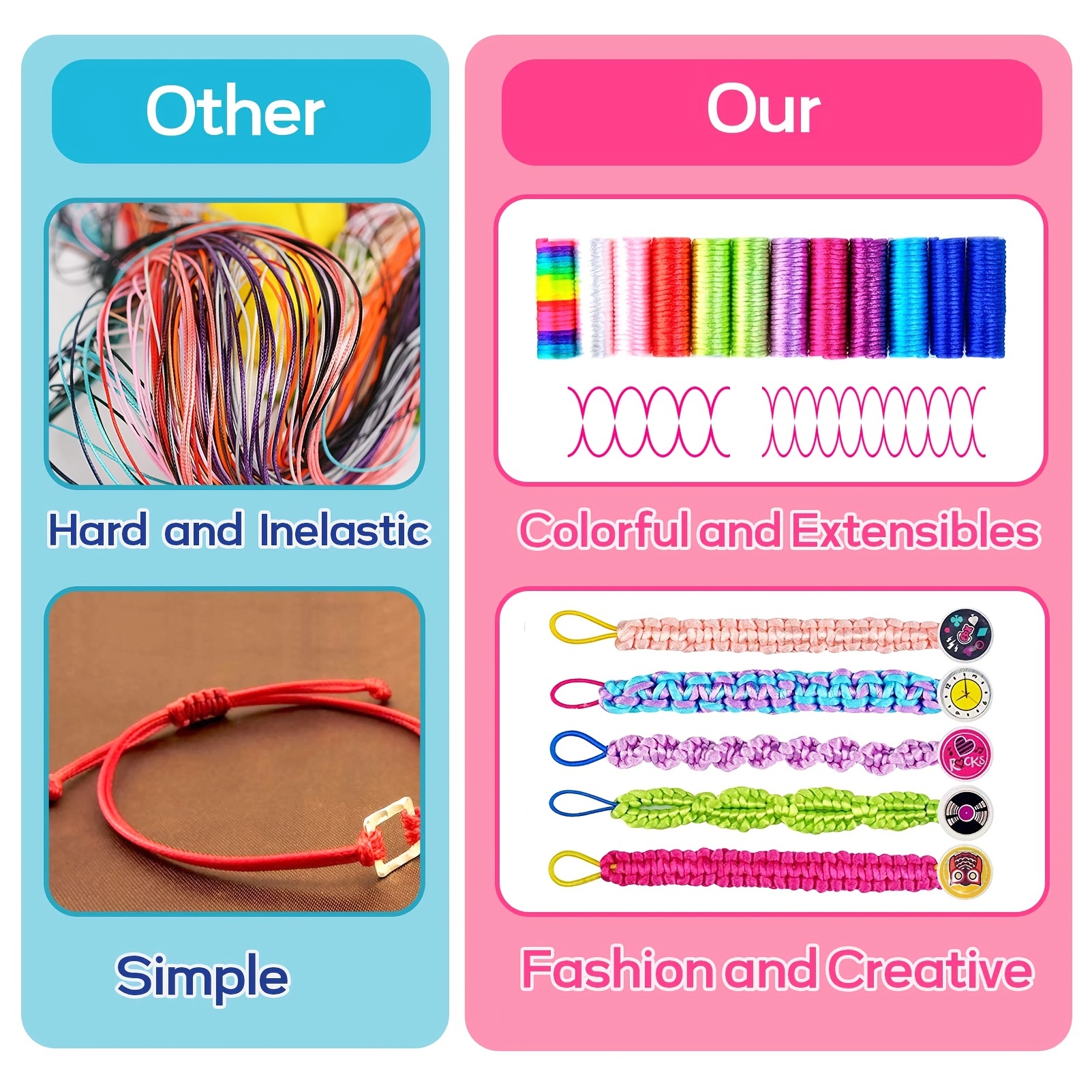 Cool DIY Craft Kits Toys for 6 7 8 9 10 11 12 Years Old Girls, Friendship  Bracelet Making Kit, Bracelet String and Travel Activities, Birthday Gifts  for Teen Girls 