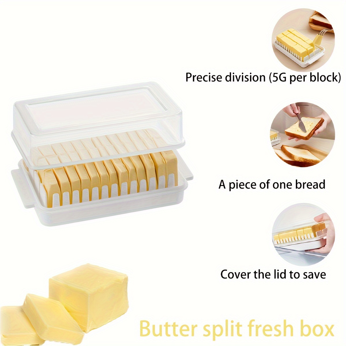 Covered Butter Cutting Storage Box Refrigerator Cheese Baking Fresh Keeping  Storage Baking Brunch Butter Knife Cutter Convenient