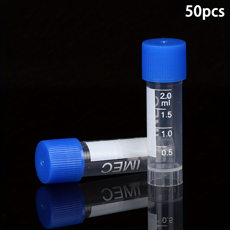 5ml Small Freezing Tubes Plastic Vials Sample Tubes with Screw Lid Box, Size: 6X1.55CM