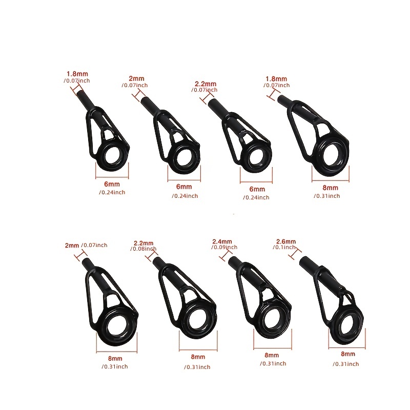 Premium Fishing Rod Repair Kit 8 Ceramic Ring Guides Single - Temu