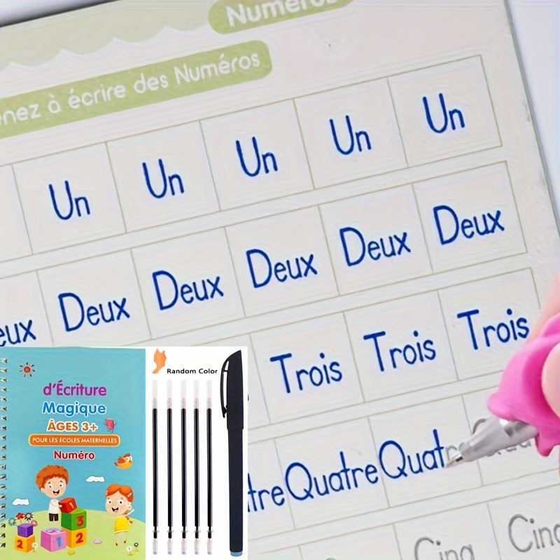 3d French Copybook Magic Groove Practice Copybook Learning - Temu