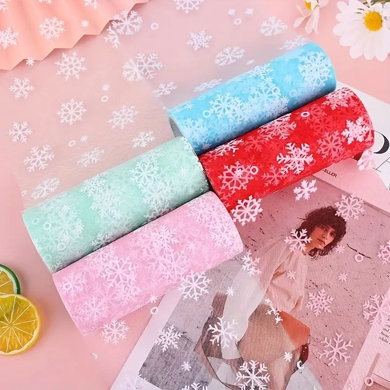 Width Handmade Rainbow Ribbons Star Print Tulle Flower Gift - Temu