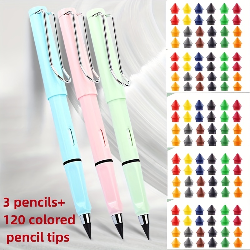 Colorful Eternity Pencil 12 Colors Erasable Color Lead - Temu