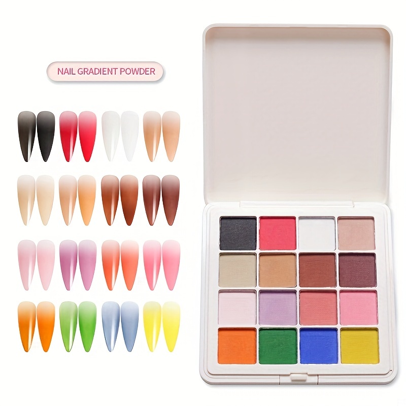 Dip Nail Powder Kit 16 Colors Metallic Mirror Effect Aurora Chameleon Pigment