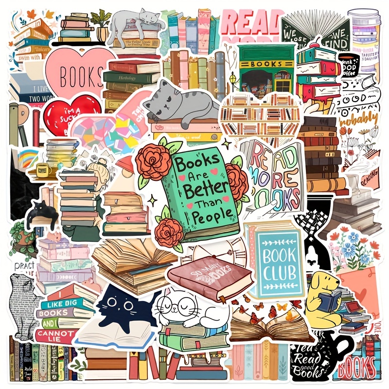  100 Pcs Book Stickers,Reading Stickers,Bookish,Book