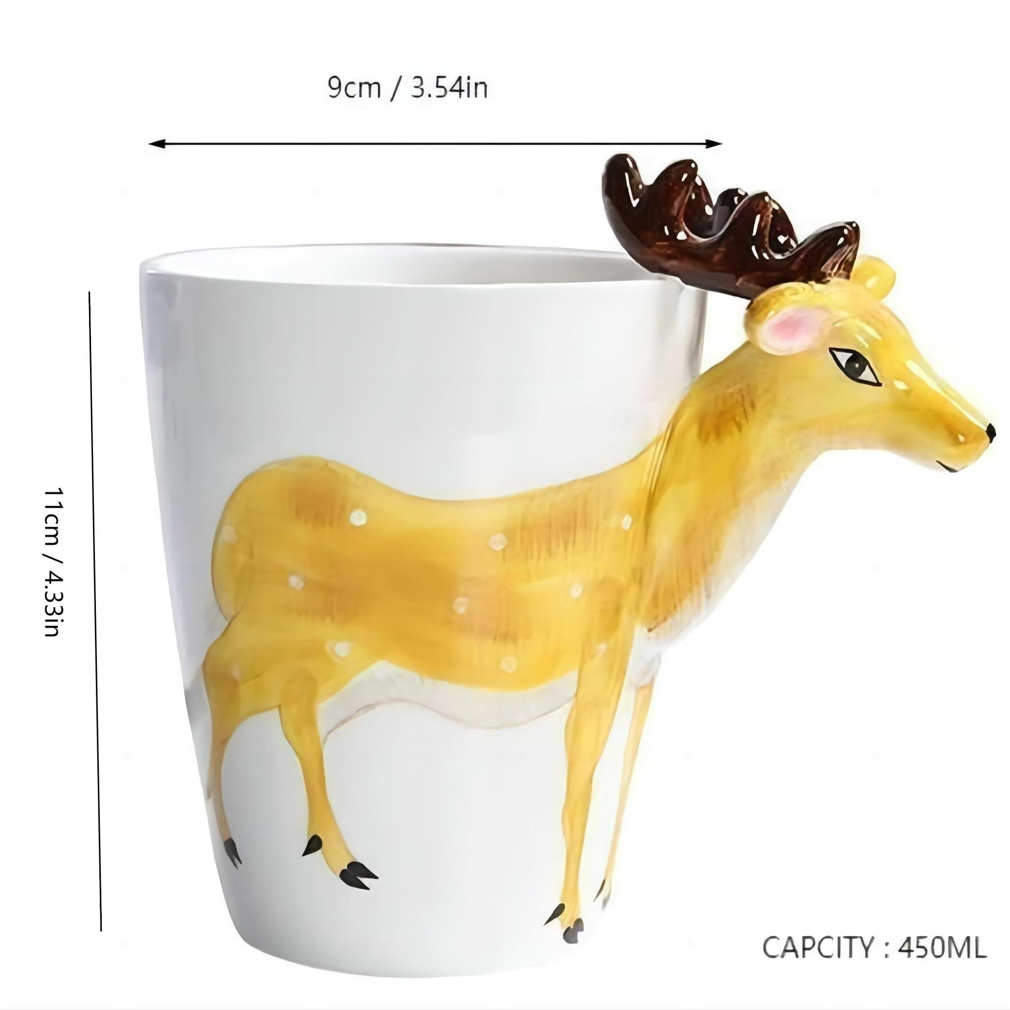 Cute Animal Horse Deer Print Mugs Creative Drink Coffee Milk Cups Kawaii  Kids Animal Theme Party