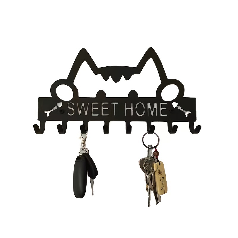 Adorable Cat shaped Metal Keychains Clothes Hooks A Wall - Temu