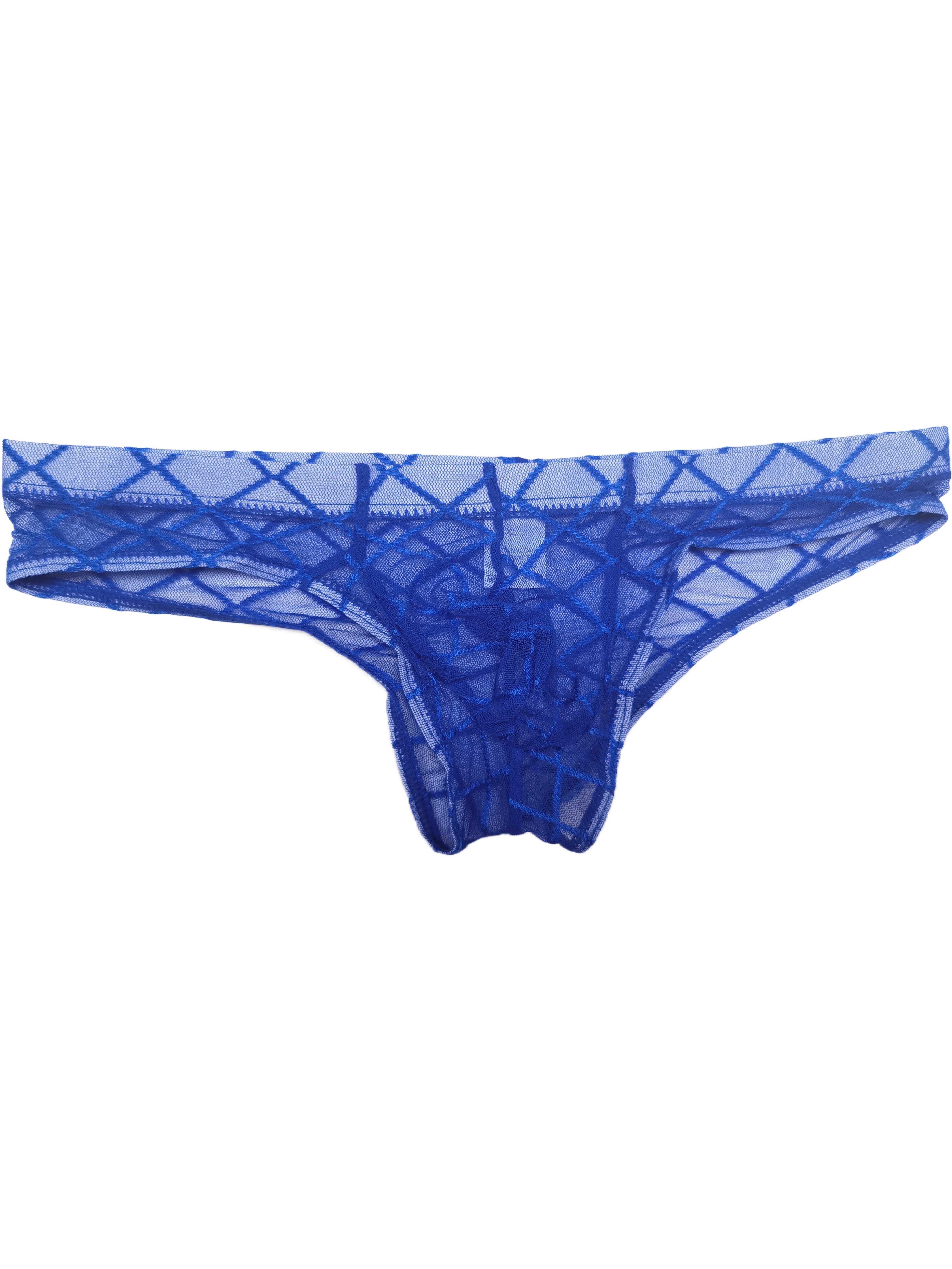 Plastic Bikini Panties PVC Underwear 3 Pack (XX-Large, Transparent Blue)