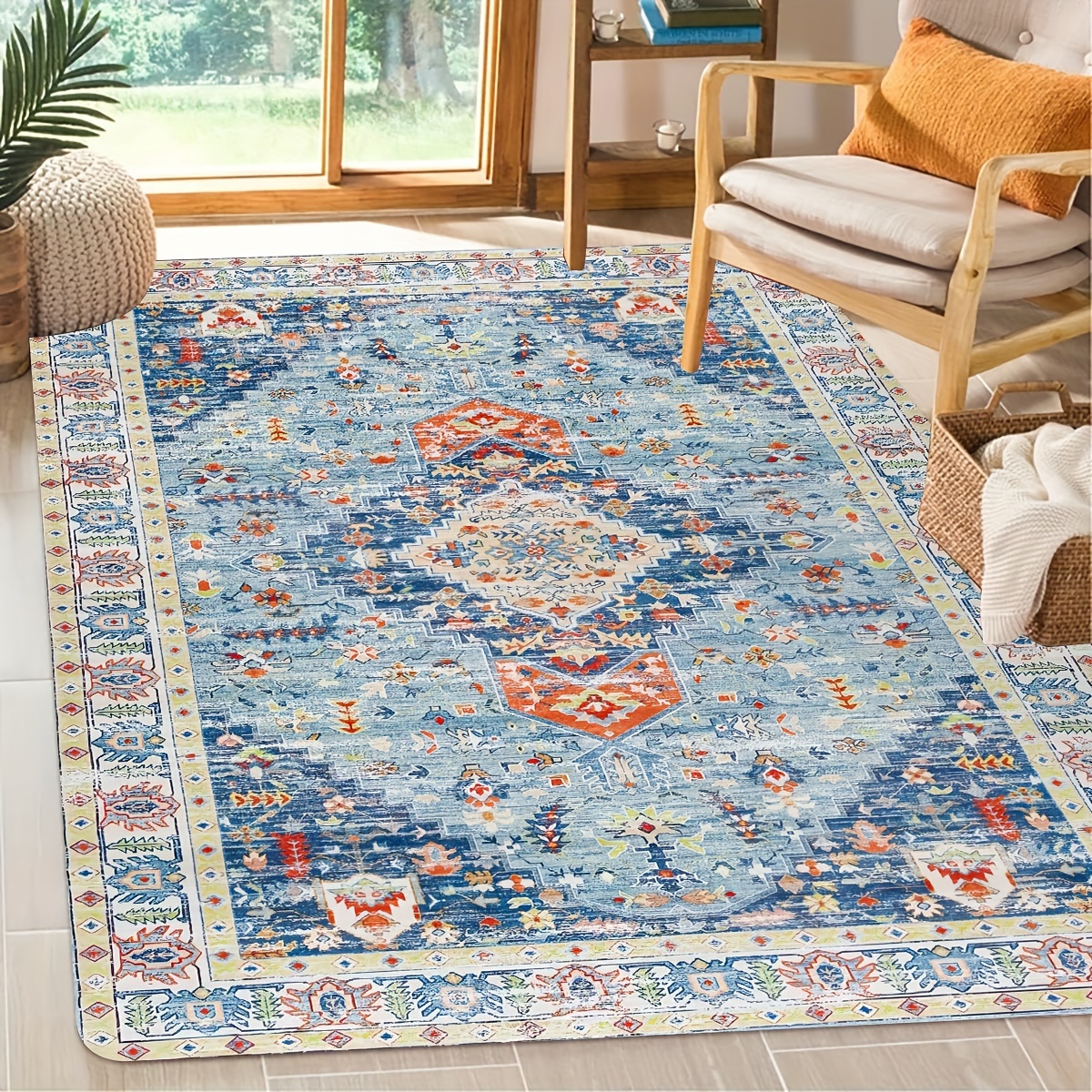 Alfombras para sala de estar, alfombra moderna de plumas azules, alfombra  grande para dormitorio, comedor, sala de estar, decoración del hogar, 31.5  x