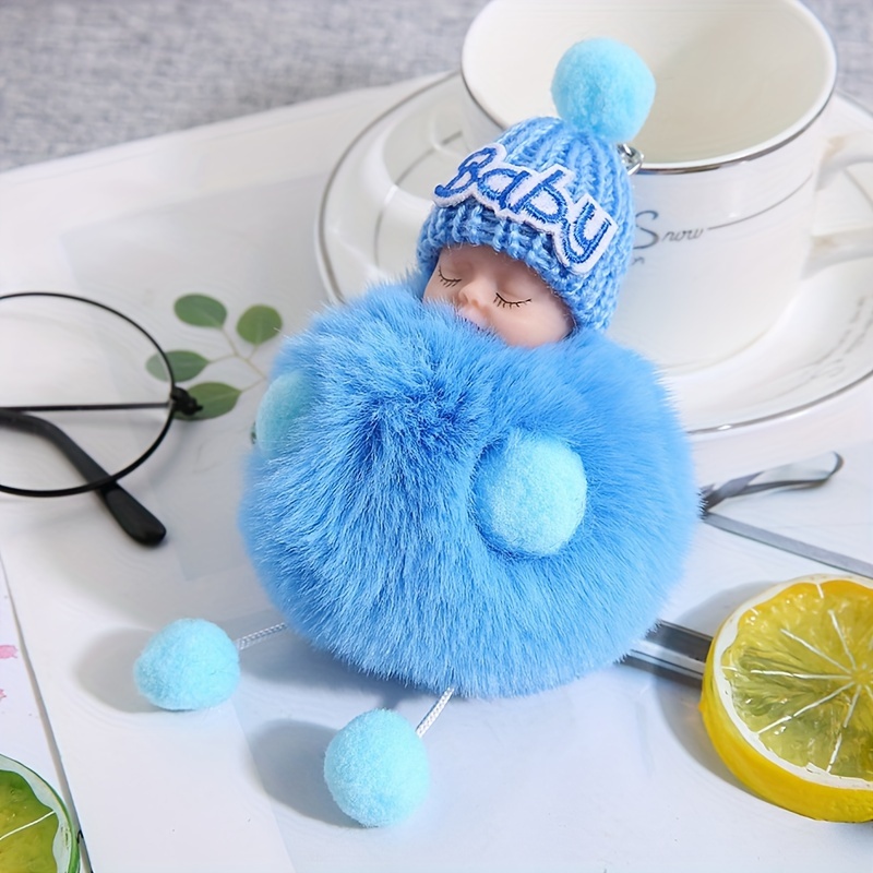 Pompom Key Chains Cute Doll Fluffy Ball Keychain For Car - Temu United  Kingdom