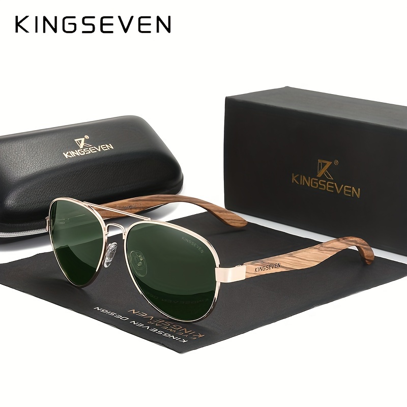 Kingseven 2023 New Handmade Wood Polarized Sunglasses Mens Glasses