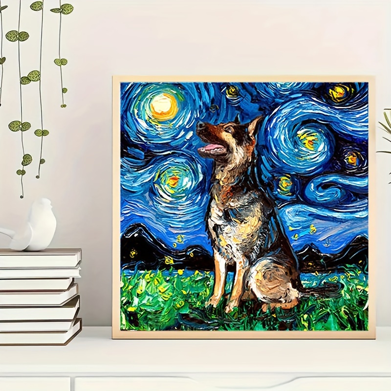 

30*30cm/11.81*11.81inch 5d Diamond Painting Kit, German Shepherd Pattern, Suitable For Adult, Beginner, Family Wall Decoration, Gift