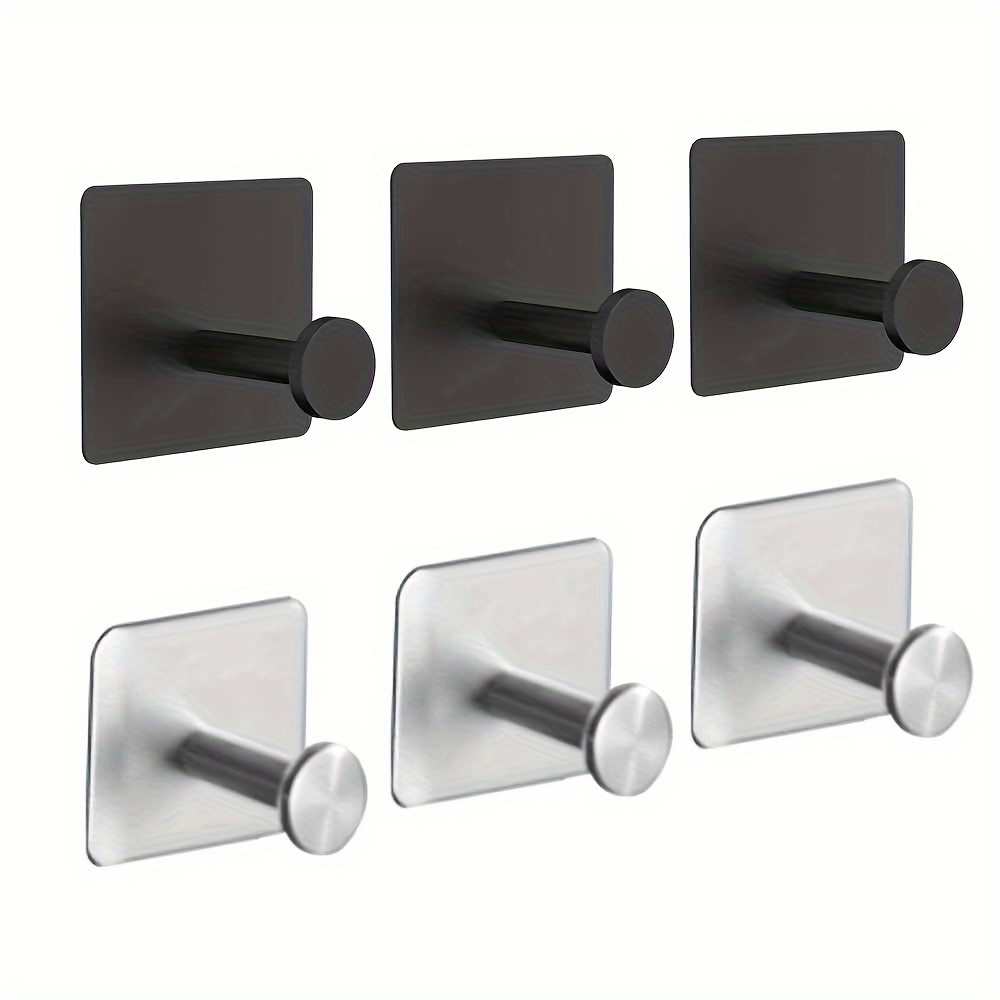Adhesive Hooks 3M Heavy Duty Stick On Wall Door Cabinet Stainless Steel Towel Coat Clothes