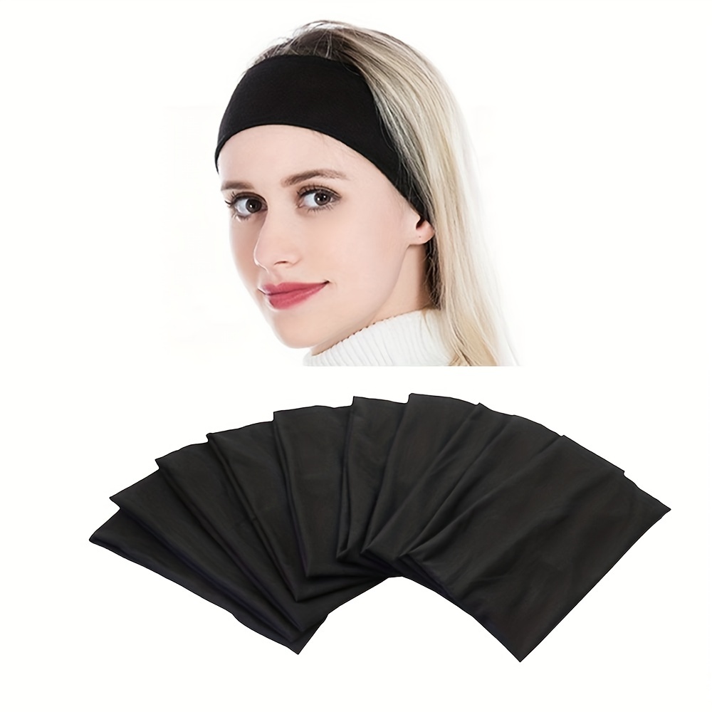 

5pcs Black Wide Headbands Stretch Headwrap Simple Hair Accessories For Casual Outfits, Spa, Workout, Yoga, Running Wear