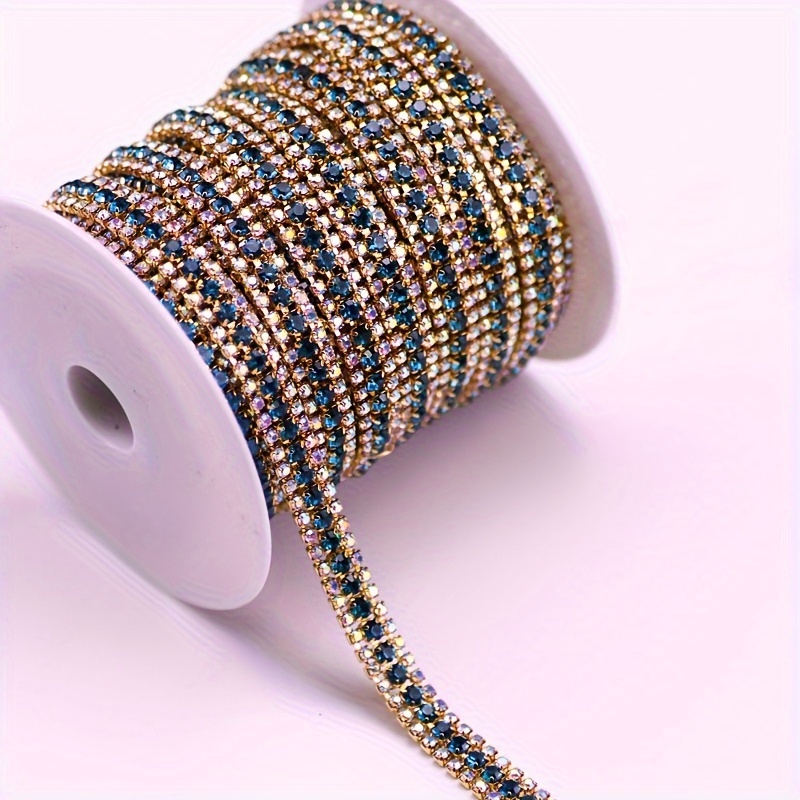 Durable SS8-2.5mm Rhinestone Chain, Decorative Chain, for Clothing for  Crafts (Pink)