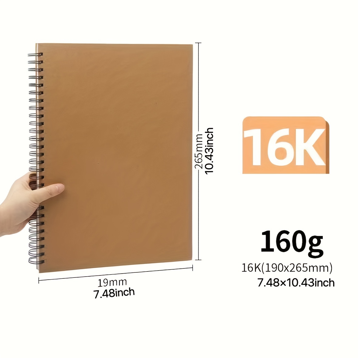 A4/8k/16k Sketchbook For Markers Drawing Spiral Notebook Blank