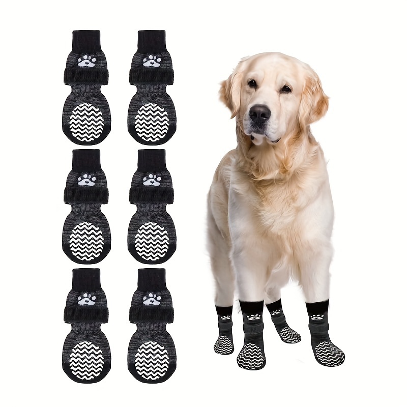 Paw Protection/Anti-Slip Dog Socks with Golden Paw Pattern – Pet Adjustable  Paw Protection for Indoor and Outdoor