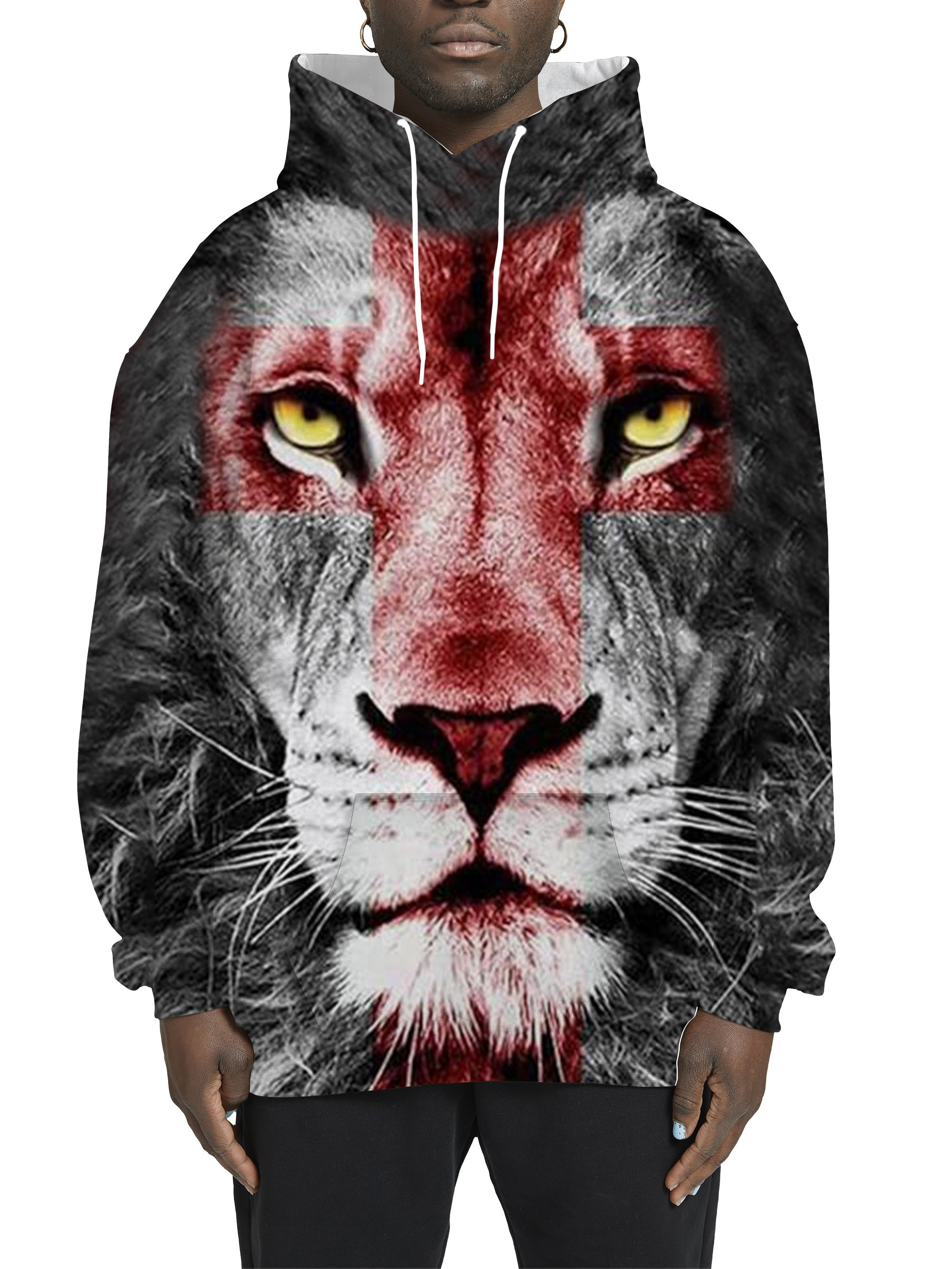 Men's 3d Tiger Graphic Hoodie Active Slightly Stretch - Temu
