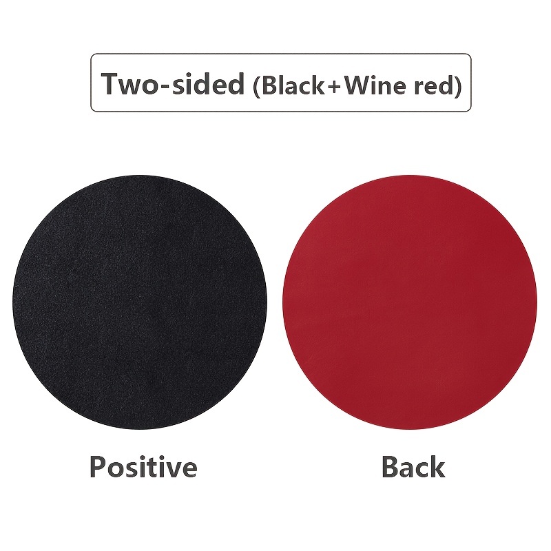 Solid Leather Mat, Round Double-sided Two-color Lychee Pattern mat, Home  Kitchen Decor - Temu