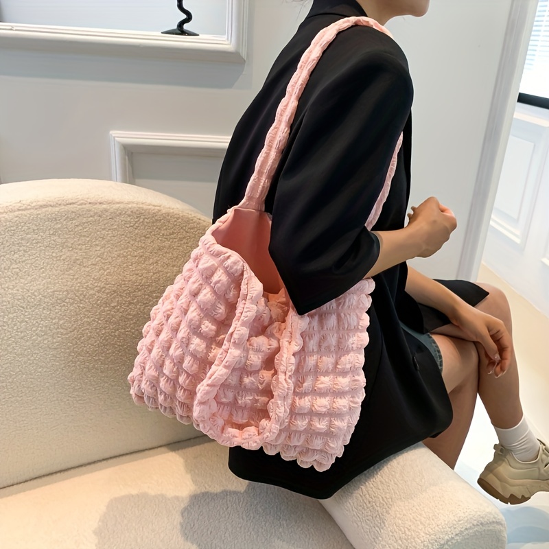 Bubble Ruched Crossbody Bag, Aesthetic Cloud Shoulder Bag, Large Travel  School Messenger Bag - Temu