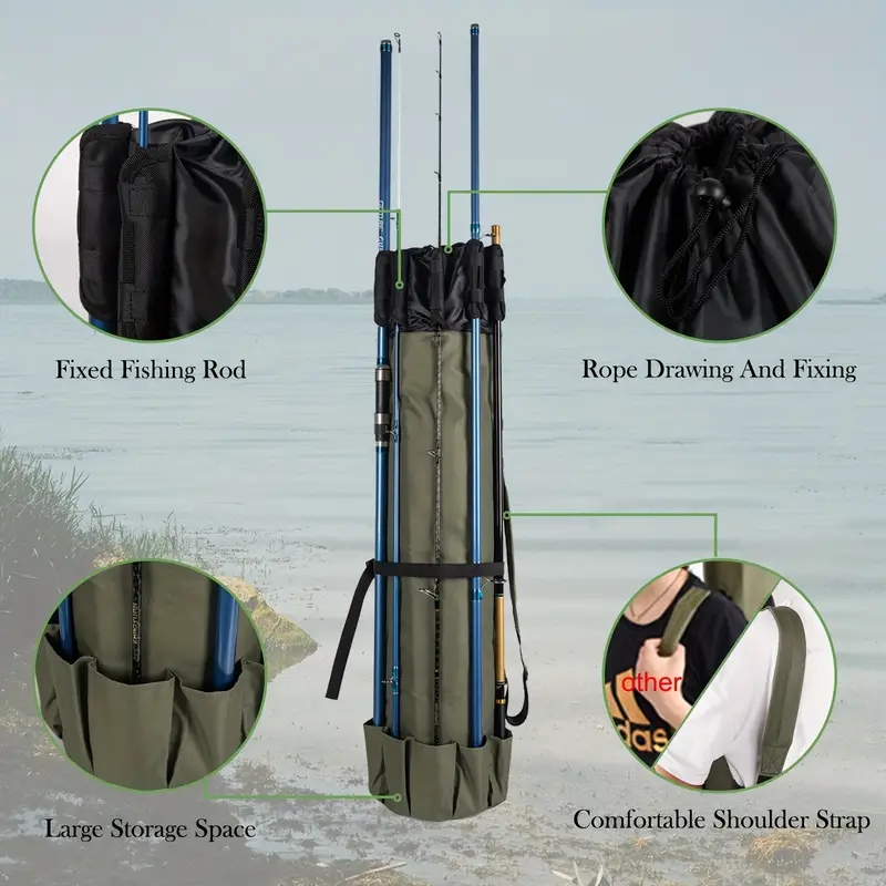 Oxford Cloth Fishing Rod Bag Multifunctional Fishing - Temu