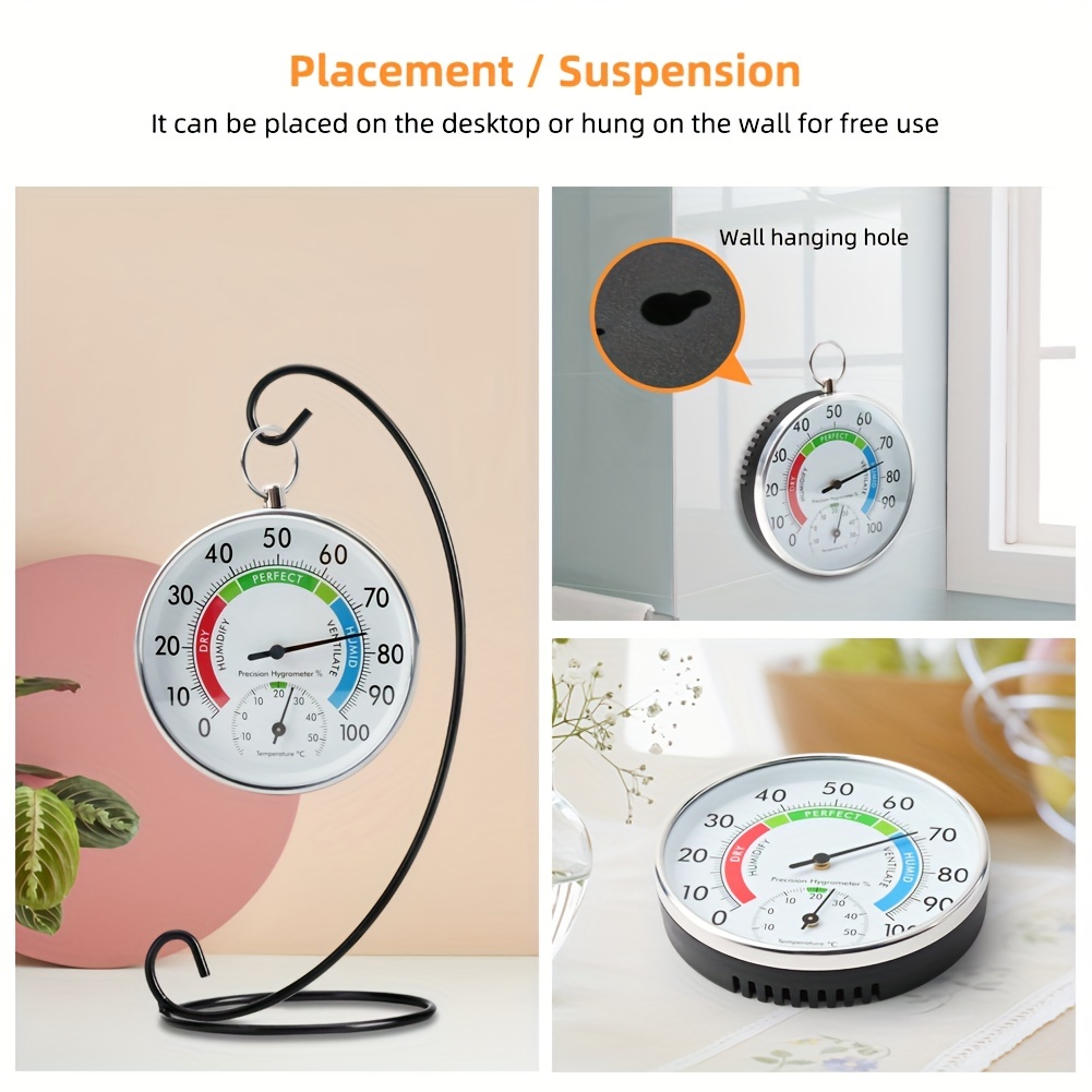 Analog Indoor/Outdoor Thermometer Hygrometer Temperature Humidity