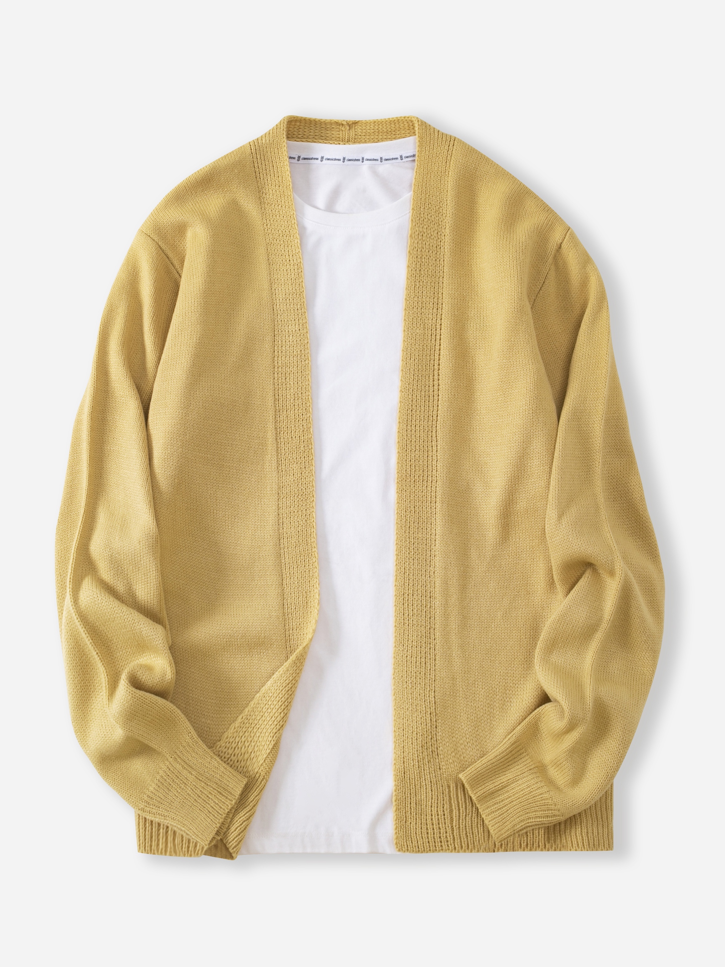 Mens yellow cardigan on sale sweater