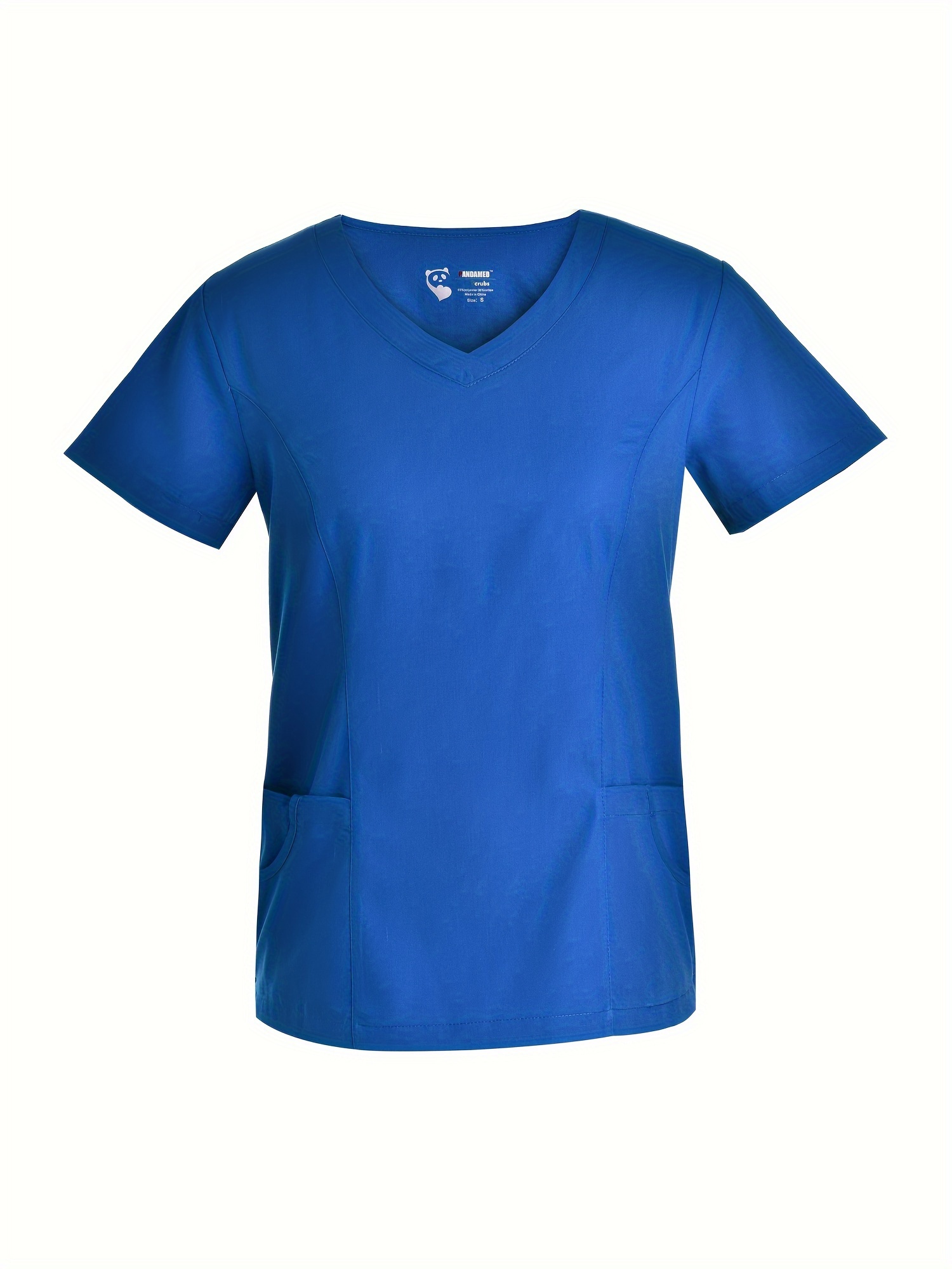  Blusa corta para mujer, cuello en V, uniforme de enfermería,  con mangas de bolsillo, trajes y conjuntos para mujer : Ropa, Zapatos y  Joyería