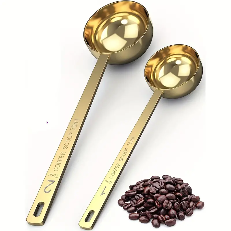 Coffee Scoop Set, Premium Coffee Scoop Set, 1 Tbsp & 1 Tbsp Measuring  Tablespoon, Stainless Steel Coffee Measuring Spoon And Scooper With Long  Handles, Baking Tools, Kitchen Accessaries - Temu