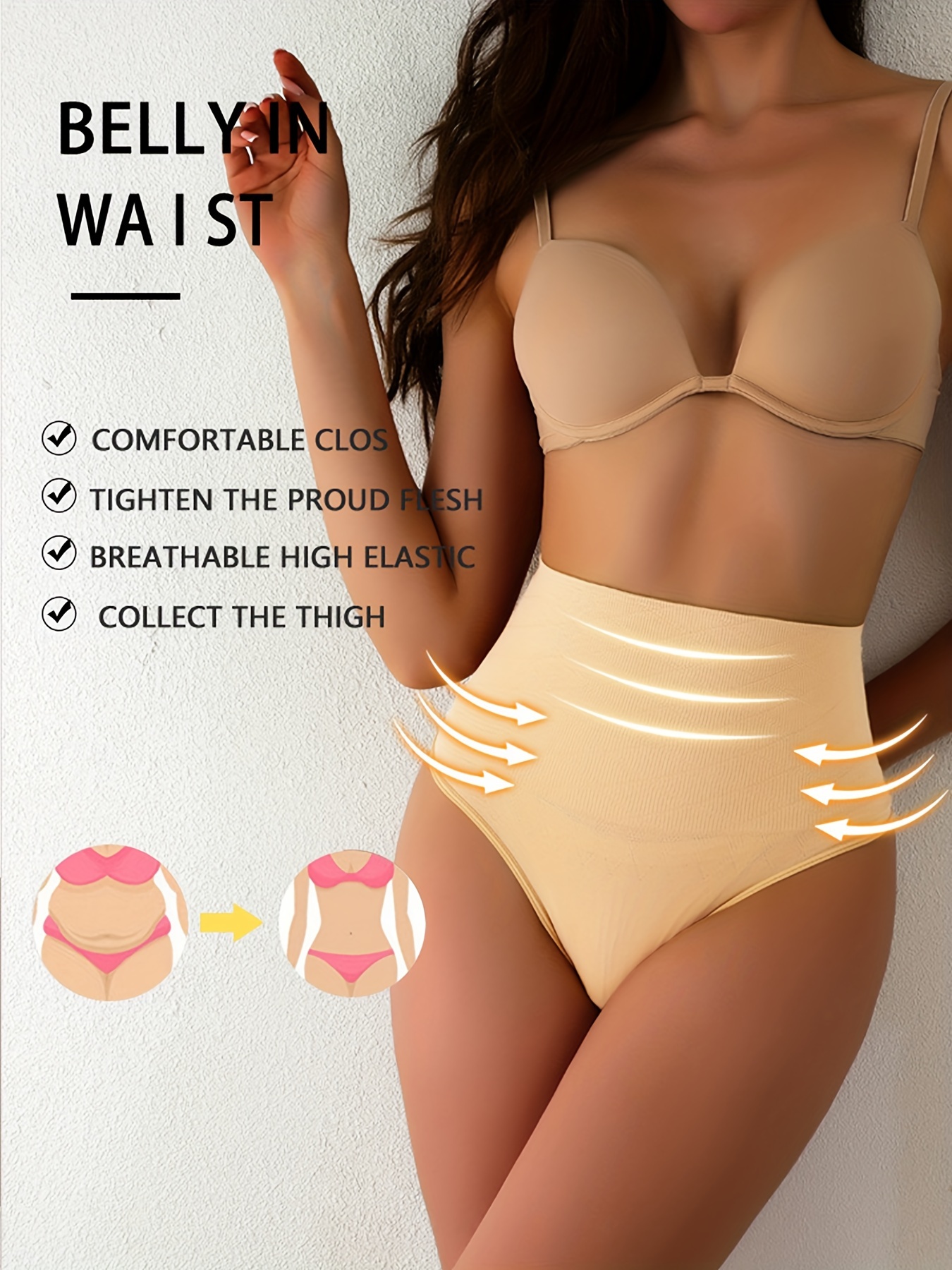 High Waist Breathable Shapewear Panties Comfy Tummy Control - Temu Canada