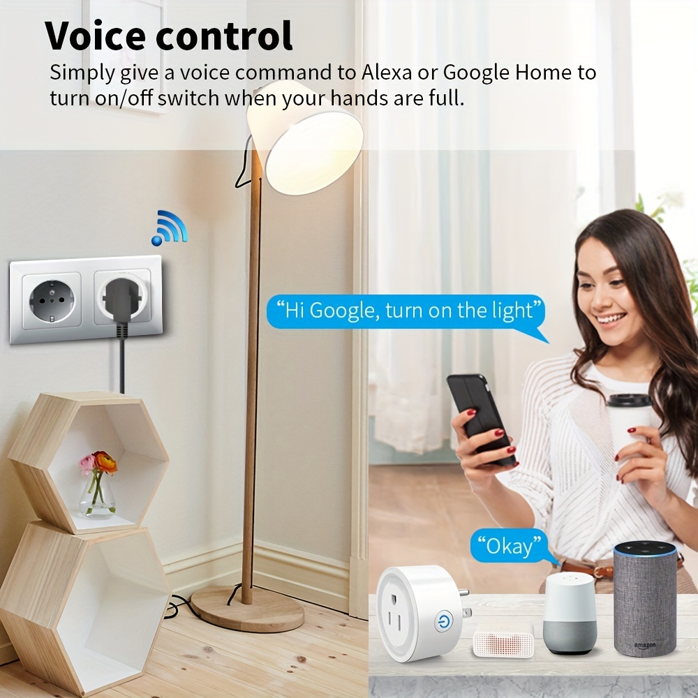Smart WiFi Plug Sockets Outlet Switch Voice Control For  Alexa Google  Home