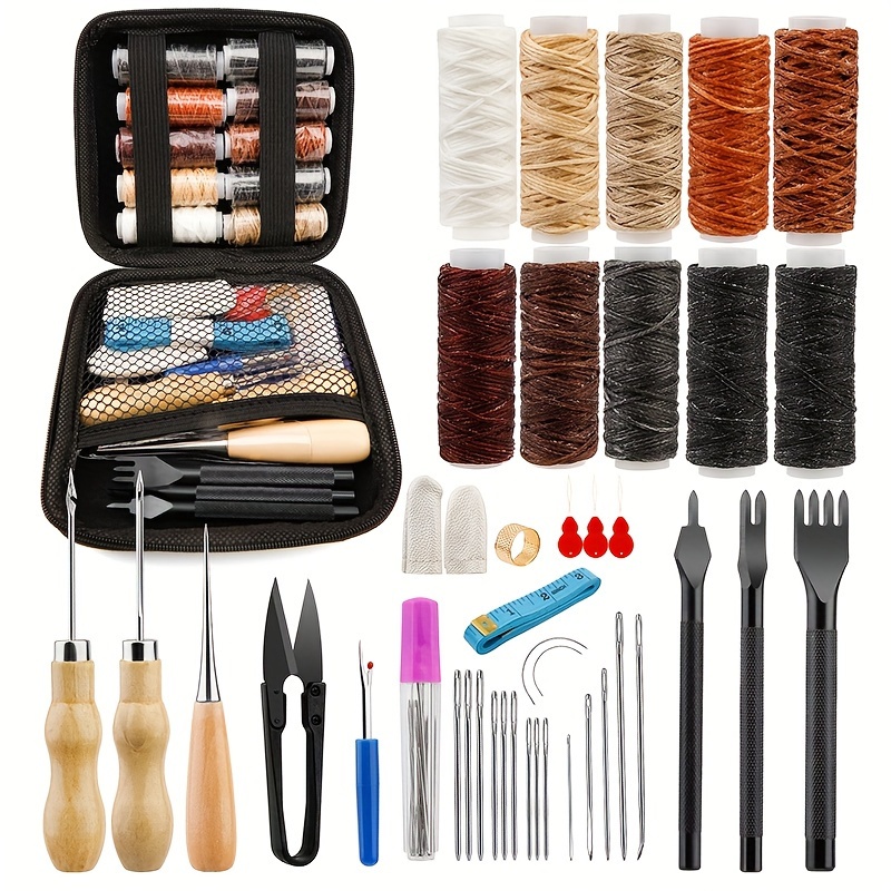 EXCEART 3 Pcs Leather Sewing Machine Leather Thread Leather Stitching Cord  Hand Sewing Kit Wax Thread for Leather Sewing Tools for Hand Chain Bracelet