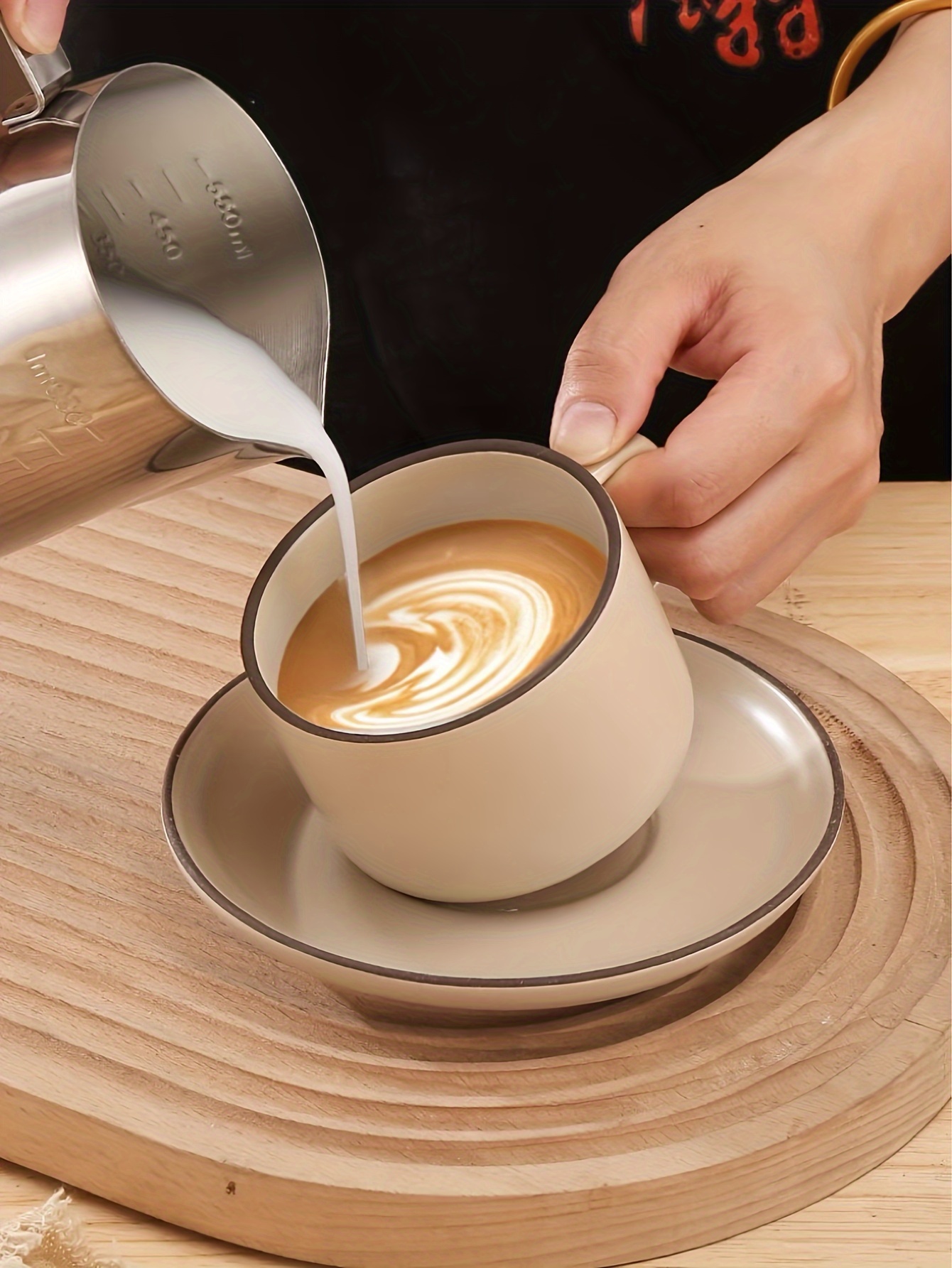 Stainless Steel Coffee Pitcher Cup With Scale Latte Art Cup - Temu