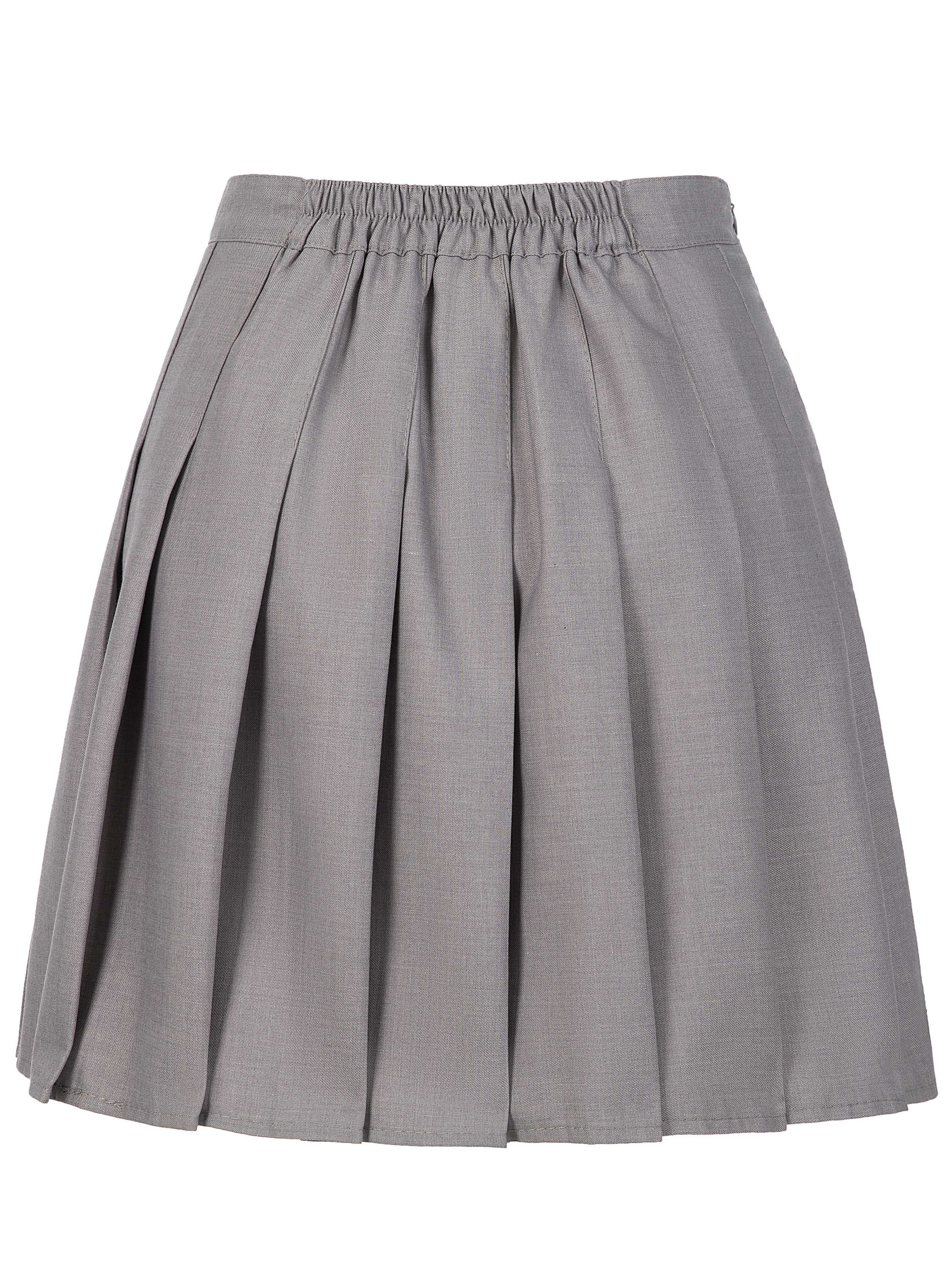 High waisted shop grey pleated skirt