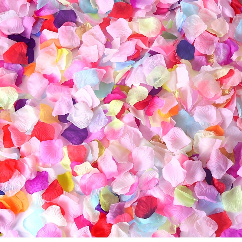 1000 piezas, pétalos de rosa, flores artificiales, pétalos de seda para el  día de San Valentín, pétalos de rosa para decoración de bodas, decoraciones