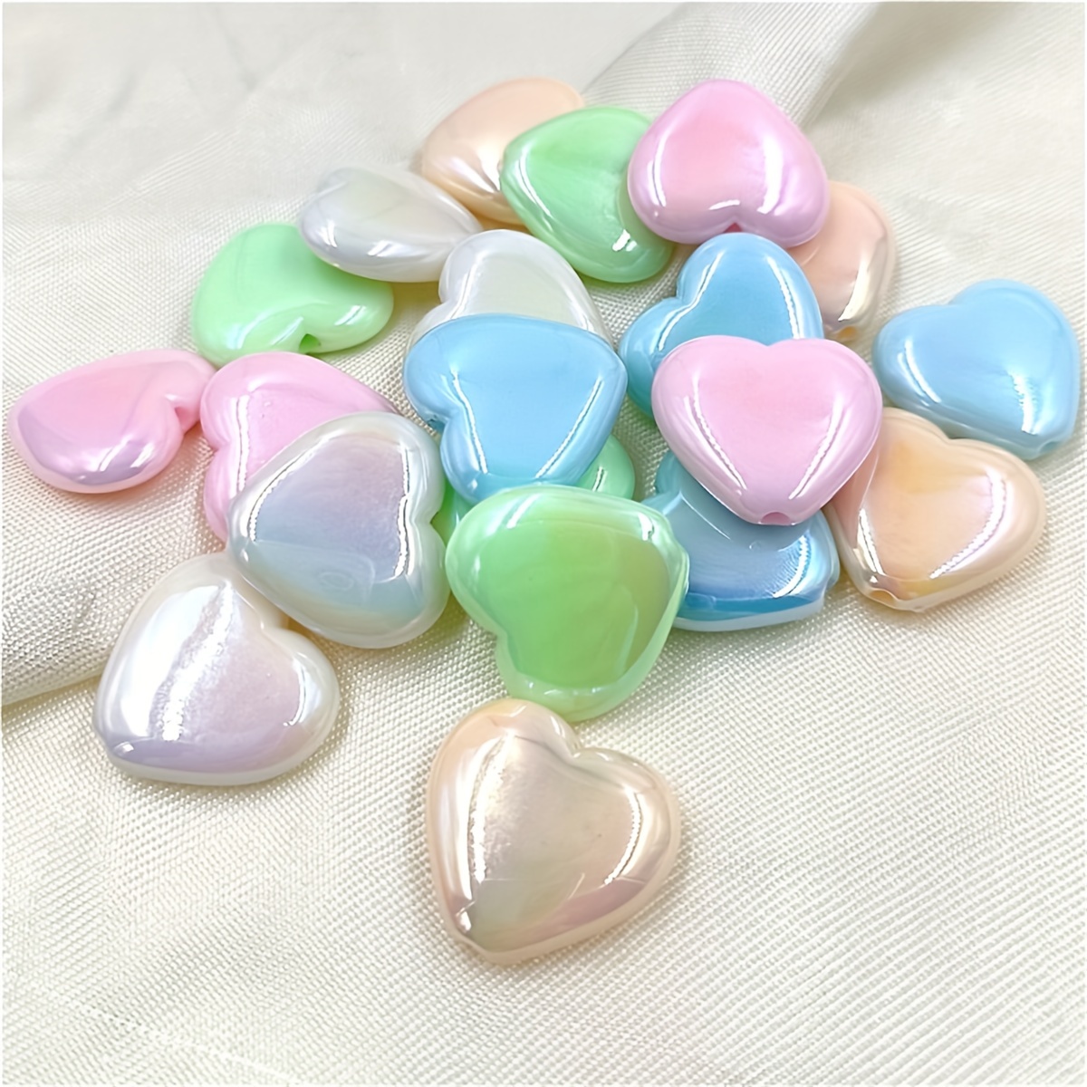 Hot Pink Heart Beads for Jewelry Making, Bright Pink Beads for