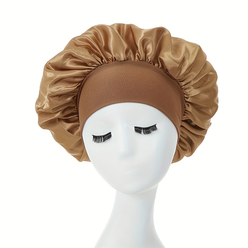 Bonnet En Satin Pour Cheveux Bouclés, 1 Pièce, Bonnet Soyeux Pour Cheveux  Bouclés, Grand Bonnet De Nuit Avec Large Bande Pour Filles Et Femmes, Mode  en ligne