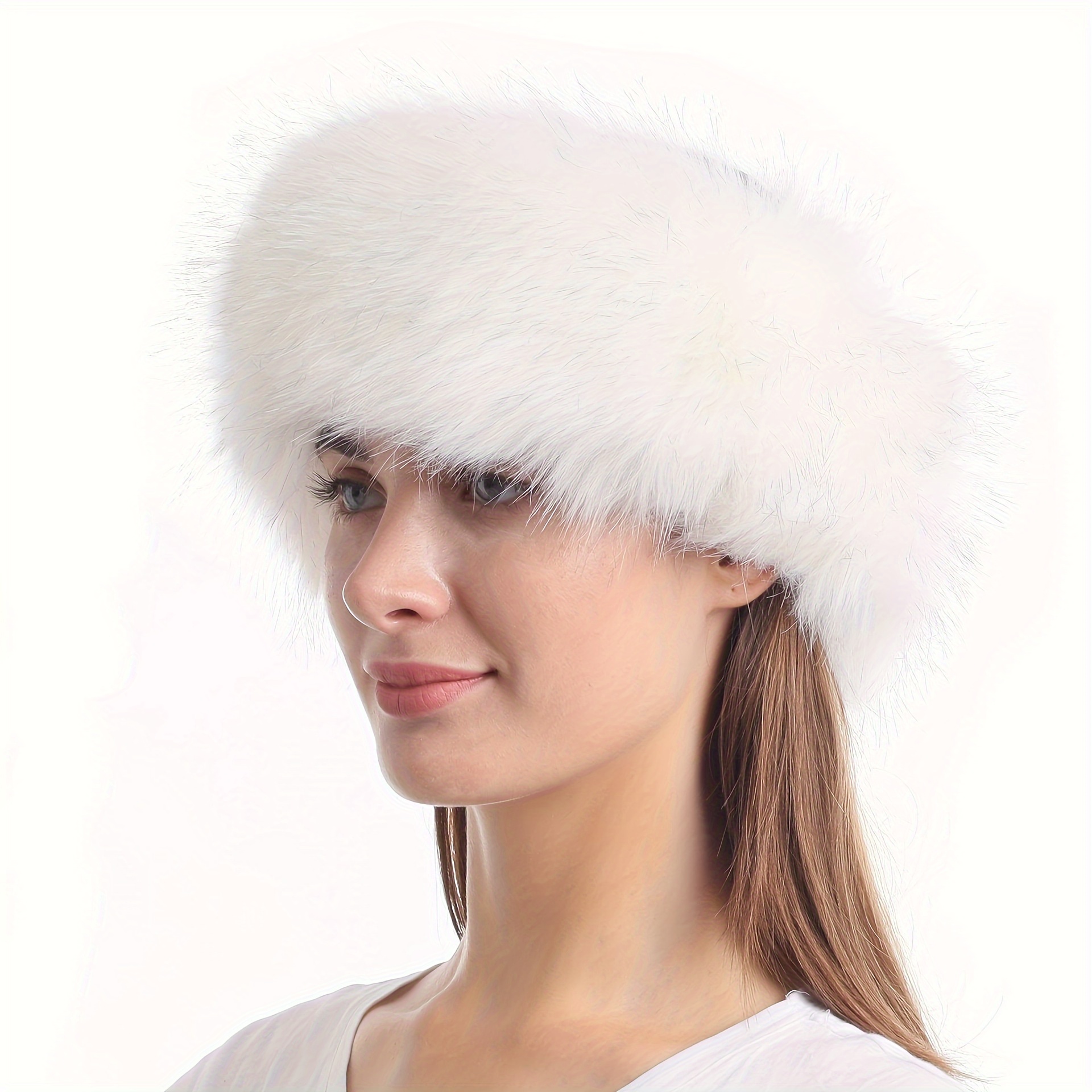 Vintage Wide Plush Headband Thickened Coldproof Faux Fur - Temu