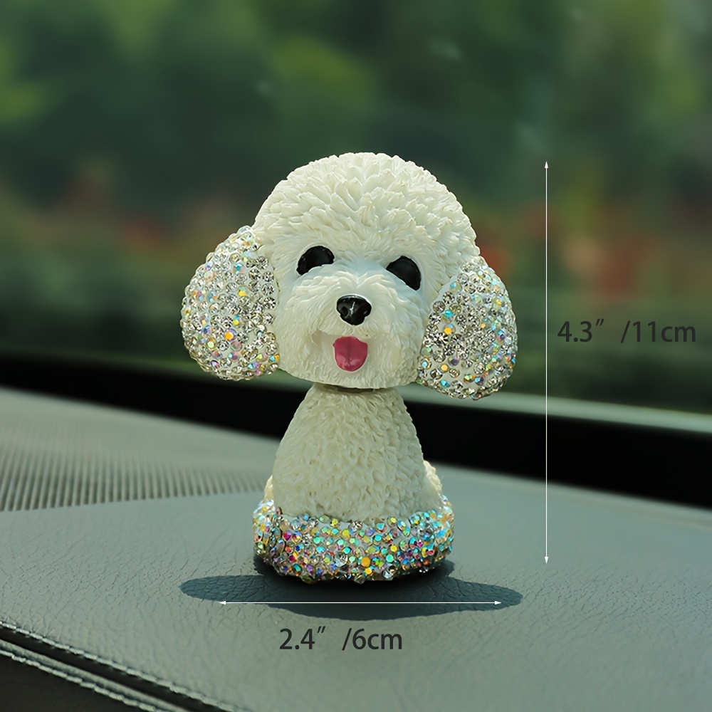 Car Dashboard Ornament Artificial Diamond Dog Car Ornament - Temu